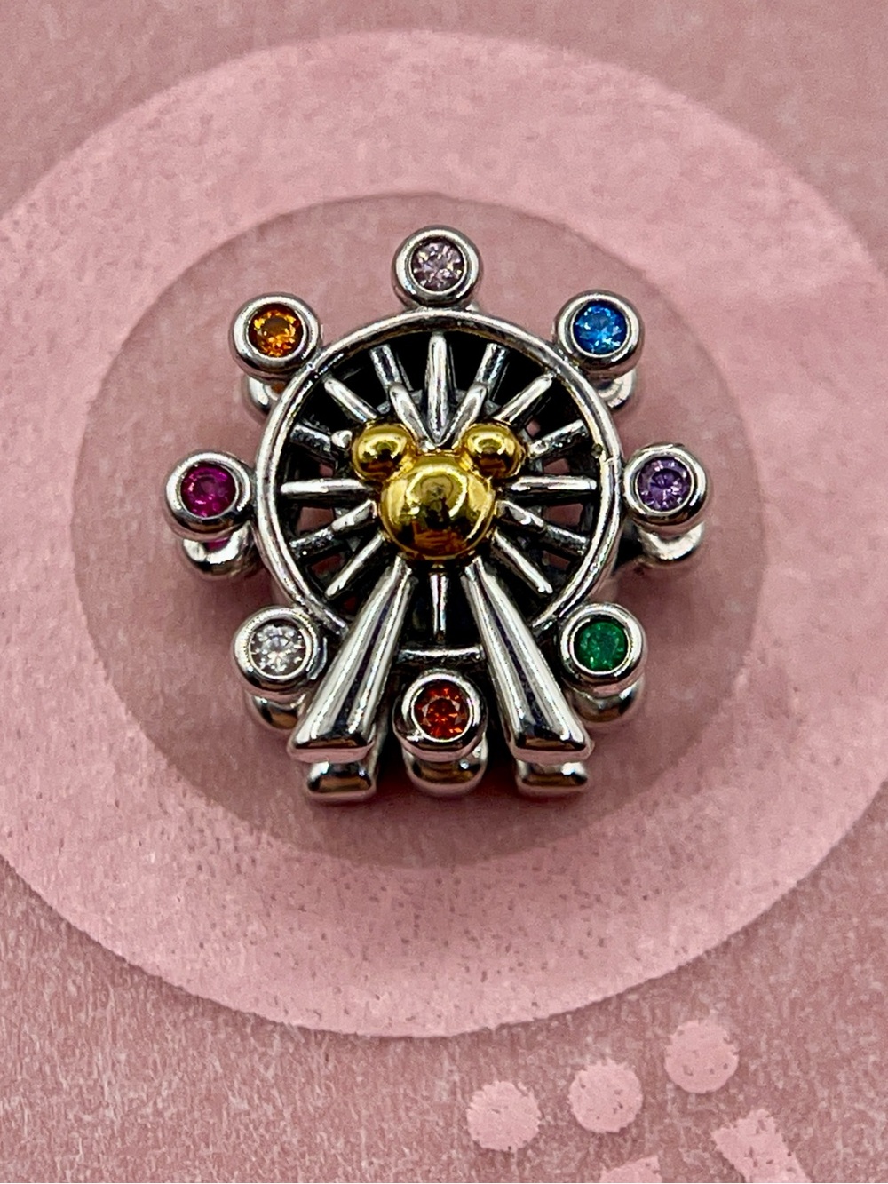 Pandora Disney Parks Pixar Pal A Round Ferris Wheel Rainbow CZ Silver Charm